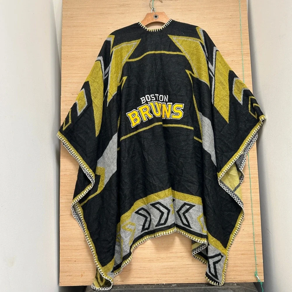 Boston Bruins NHL Little Earth Productions Poncho Cape Black Gold One Size